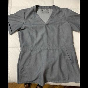 EUC Figs scrub top Technical Collection grey sz XS